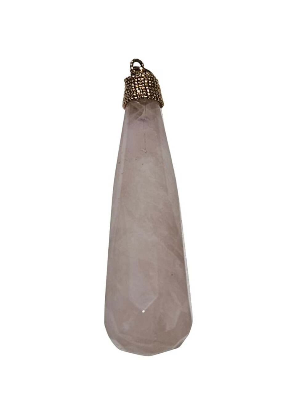 Natural Rose Quartz Gemstone Pendant Gold Tone Cap Loop Spiritual Healing